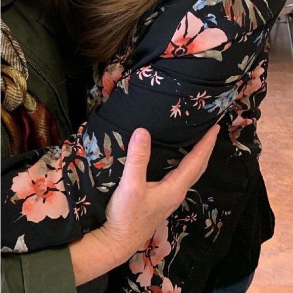 Floral print zip up crew neck bomber jacket!!! - Picture 3 of 3